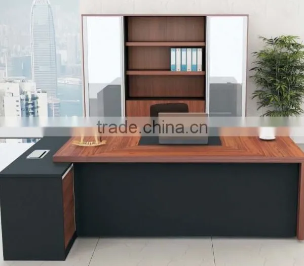 2015 hot sale modern wooden executive desk/manager table with side table