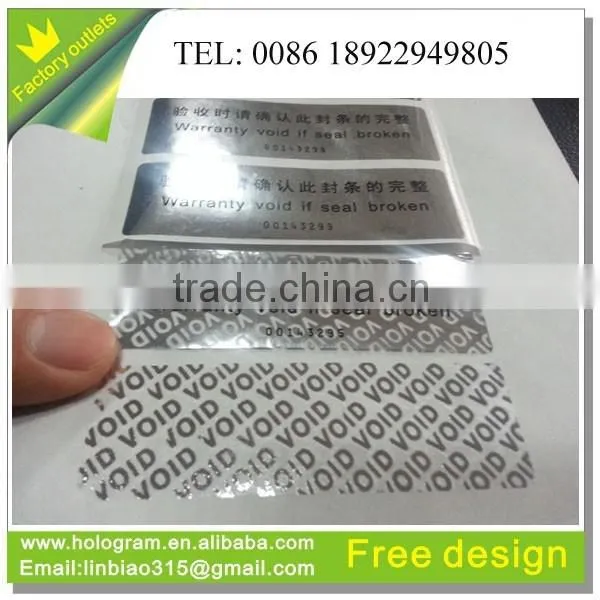 Tamper Proof Custom VOID Holograms Pass Stickers photo-6