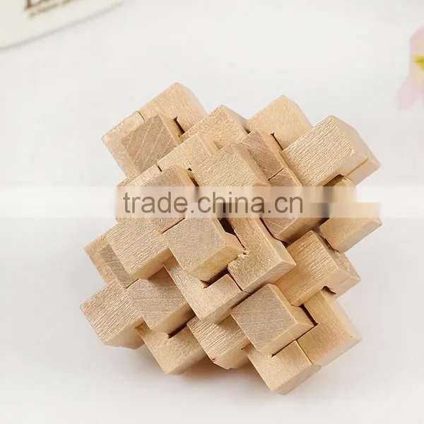 Chinese Traditional Wooden Educational Kongming Lock Burr Puzzle Toy photo-5