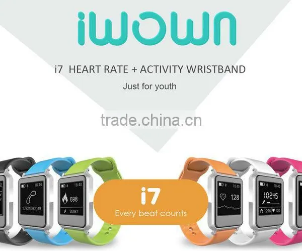 Iwown I7 Smart Wristband Bluetooth 4.0 Smart Bracelet Intelligent Sports Watch Step Sleep Track Caller ID Display photo-2