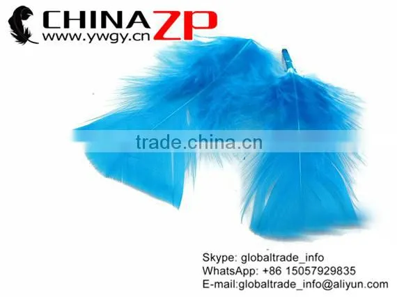 CHINAZP Factory Wholesale Dyed Turquoise Turkey T-Base Body Plumage Feathers for Decorations photo-3