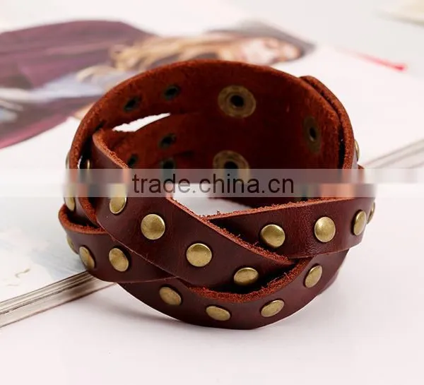 Newest unisex leather bracelets for men and women