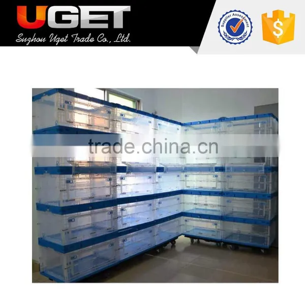 New Designed Transparent Side Door Fruit Plastic Foldable Crate photo-6