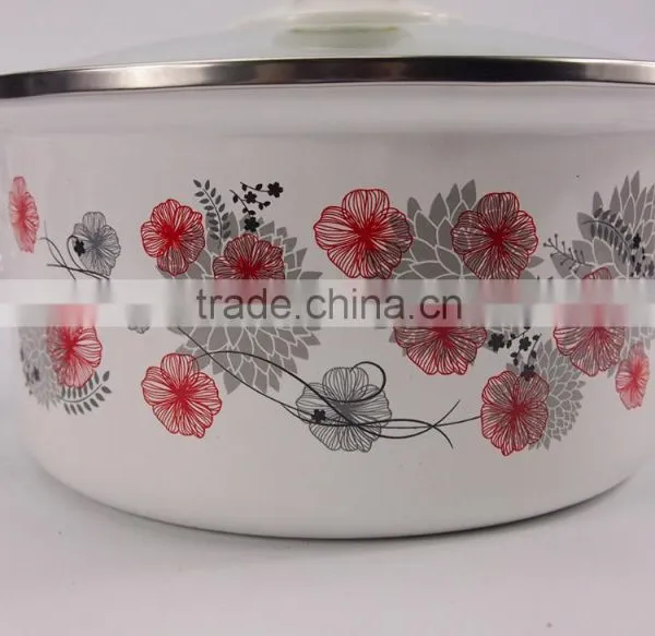 6 Pcs Flower Printing Enamel Cookware Set With Decoration photo-6