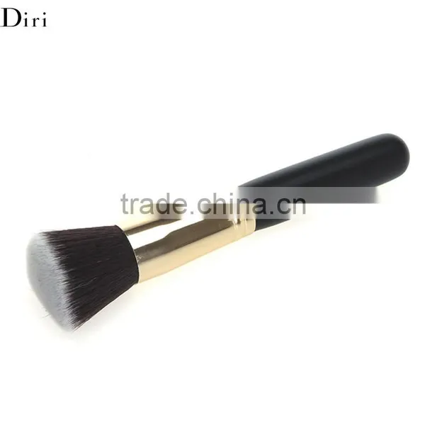 Gold Ferrule Wooden Handle Flat Contour Foundation Brush photo-5