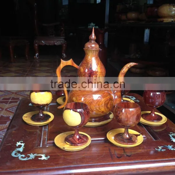 Wooden Tea Set Made in Vietnam, Sophisticated Tea Set, High Quality Wood Product photo-2