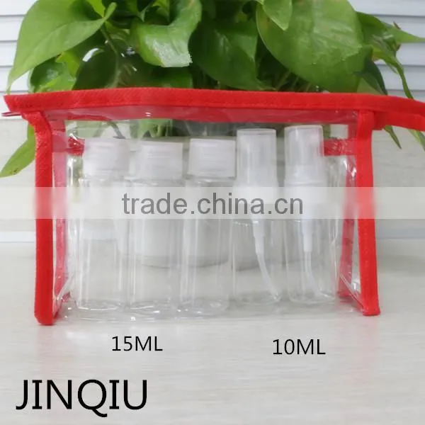15ml/10ml Comestic Pet Bottle ,PET Bottle Travel Kit,plastic Bottle Travel Set