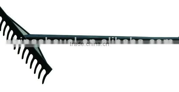 AR014 STEEL RAKE WITH LONG FIBREGLASS HANDLE photo-3