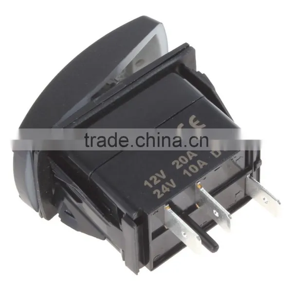 Dual Blue LED Backlit Laser Etched 3-Pin Rear Differential Lock Car Rocker Switch DC 12V 20A / 24V 10A photo-4