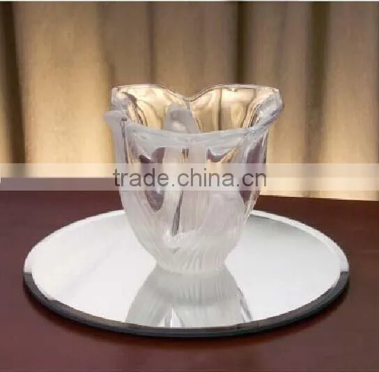 Round Frameless Acrylic Beaded Mirror Hold Votive Candle photo-3