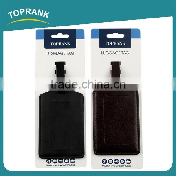 Toprank Customized New Design Personalized Double Sided Embossed Leather Luggage Tag For Travel photo-4