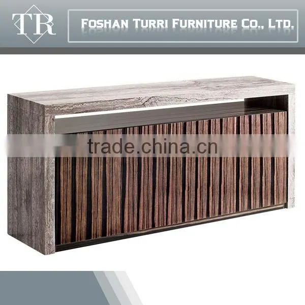 Modern Home Funiture Dining Room Wooden Sideboard With Marble Top photo-4