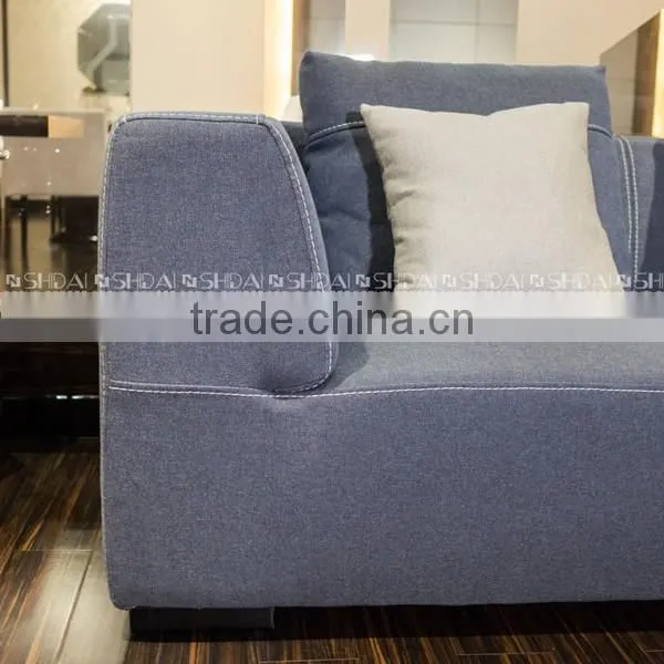 2016 Latest New L Shaped Sofa Designs Linen Fabric Sofa photo-3