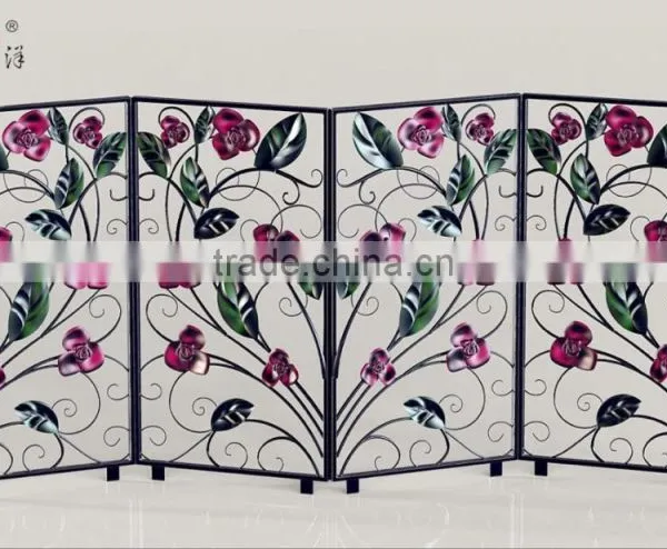 European Restaurant Bedroom Carved Hollow Metal Screen photo-3