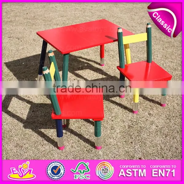 2015 Excellent Quality Cheap Folding Kids Pencil Table and Chairs,Cartoon Pencil Used Children Table and Chair Wholesale WO8G138 photo-3