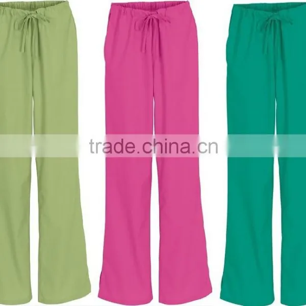 Doctor Uniform Workwear Scrubs Drawstring Flare Leg Pant photo-2