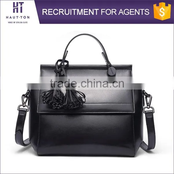 New Style Vintage Ladies Tassel Tote Shoulder Handbags Hot Sale Fashion Women Genuine Split Cow Leather Shoulder Bags With Strap photo-2