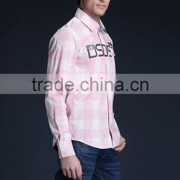 Fashion Long Sleeve Casual Design High Quality 100%Cotton Check Men Shirt photo-6