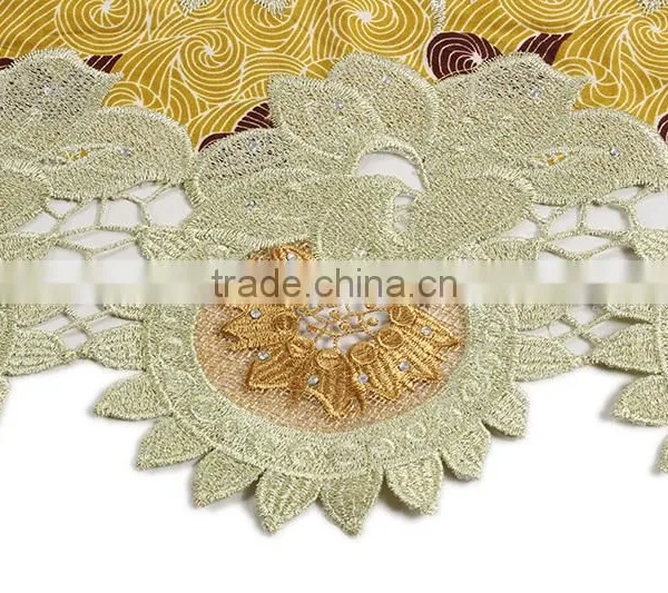 Wax Mix Lace Fabric African Dutch Wax Ankara Wax With Lace For Party BLW012 photo-5