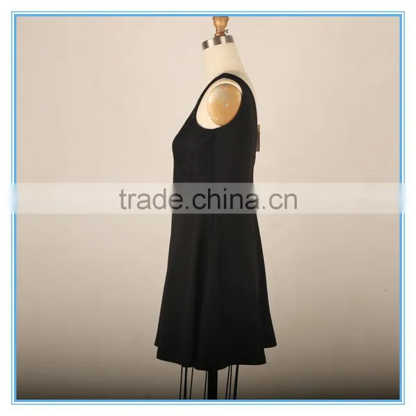 2016 Woman Sexy Club Dress Fashion Lace Patchwork Dress Backless Black Dress photo-2