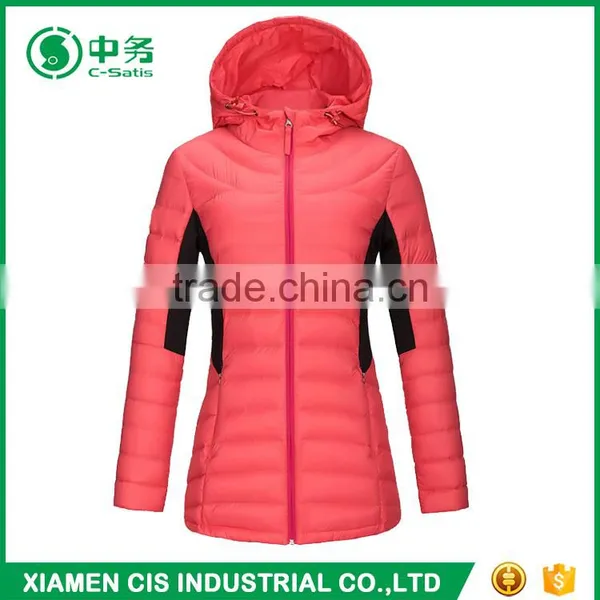 New Product Winter Warm Slim Fit Hooded Women Long Down Filled Jacket photo-2