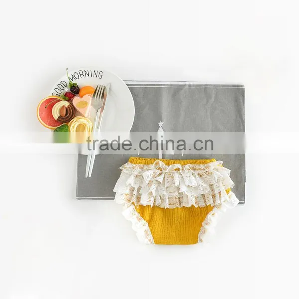 Plain Weave Cotton Bloomer Lace Frontals Ruffle Diaper Cover Newborn to 24 Month Baby Wear photo-3