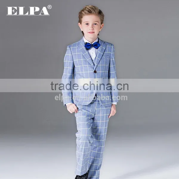 ELPA 2016 Boys Suit Clothing Baby Blue Plaid Boy Casual Suits for Wedding/Show photo-2