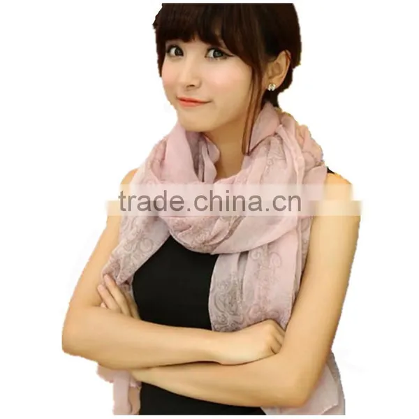 Hot Sale Chinese Style 5 Color Choice High Quality Lady Chiffon Material Shawl Fashionable Scarf photo-2