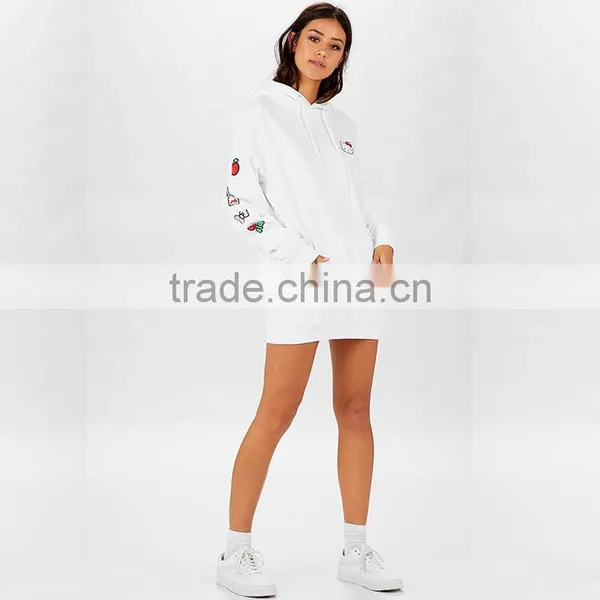 Cute off White Hoodie Custom Logo Ladies Long Sleeve Hoodie With Prints photo-3