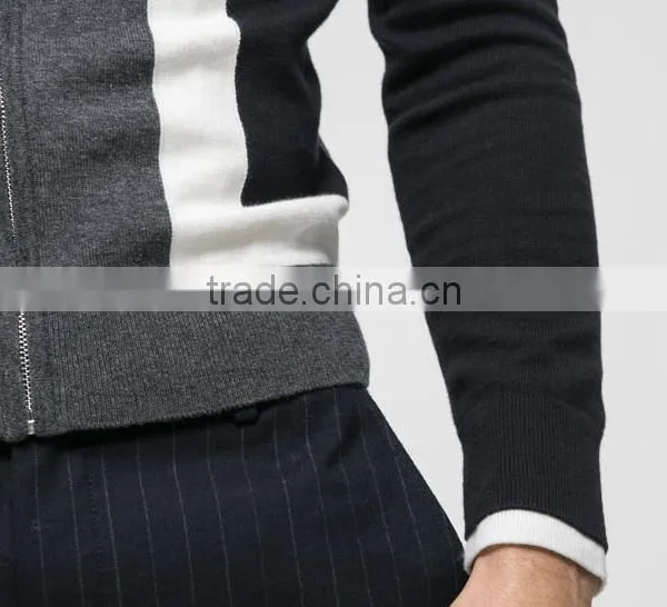 Men's Costume Slim Fitted Zip up Sweatshirt Without Hood photo-5