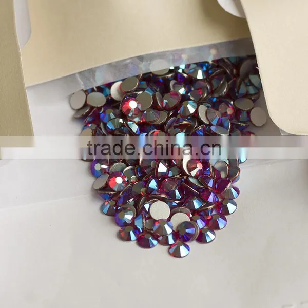 NHF 2058 Ss20 CrystalAB Chaton Flat Back Glass Rhinestones Beads photo-3