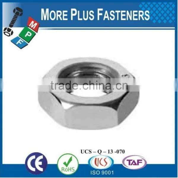 Made in Taiwan Hexagon Jam Nut Metric DIN 936 Class 4 Class 6 Coarse Thread Fine Thread Bare Steel Zinc Plated photo-5