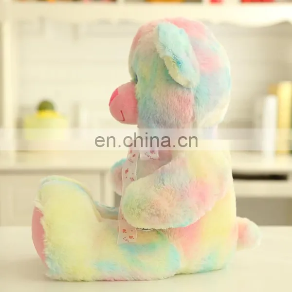 Fluffy Jumbo Colorful Rainbow Teddy Bear Plush Custom Toy photo-4