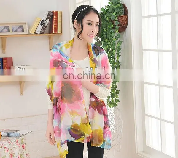 Fashion Ladies 100% Silk Chiffon Scarf