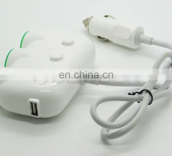 3 Way Auto Dual USB Port Car Cigarette Lighter Socket Adapter Charger for IPhone Samsung Phone photo-4