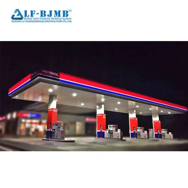 Space Frame Gas Petrol Filling Station Steel Structure Fuel Station Canopy photo-2