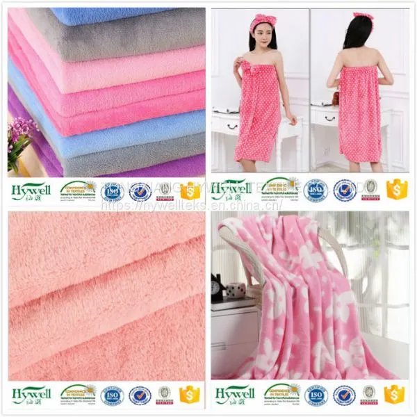 100% Polyester Flannel Coral Fleece Fabric for Blanket, Bathrobe, Pajamas photo-3