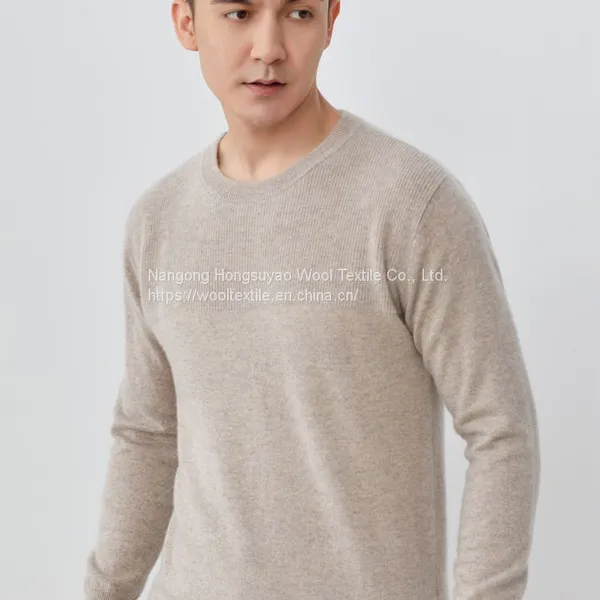 New Cashmere Sweater Men's Round Neck Pullover Sweater Base Thickening Casual Style and Solid Color photo-2