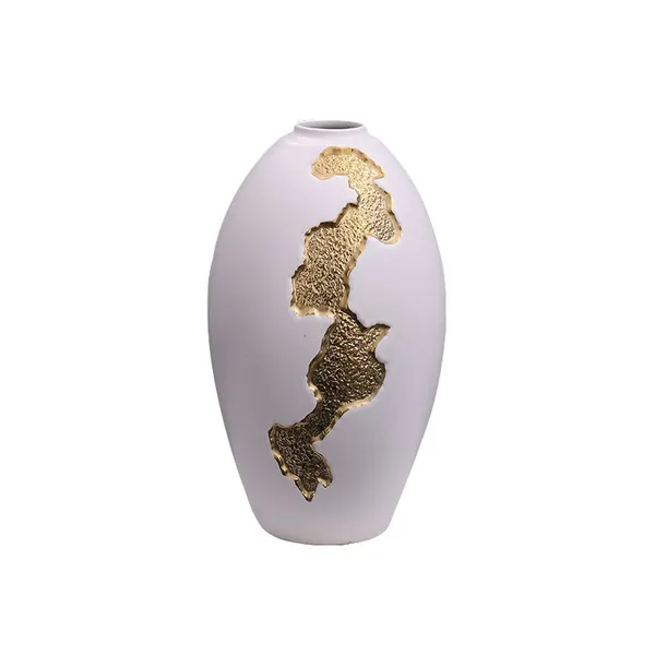 White Egg Gild Ceramic Vase Creative Nordic Modern Style For Office Hotel Decoration photo-5