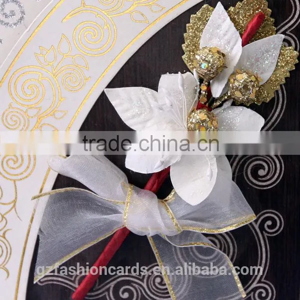 Special Product Flower Shaped Vintage Pakistan Style Wooden Wedding Invitations photo-3