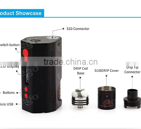 Elego Offer 2016 New Arrival Kanger Dripbox 160w 18650 Box Mod Kit Bottom Filling 7ml Atomizer photo-6