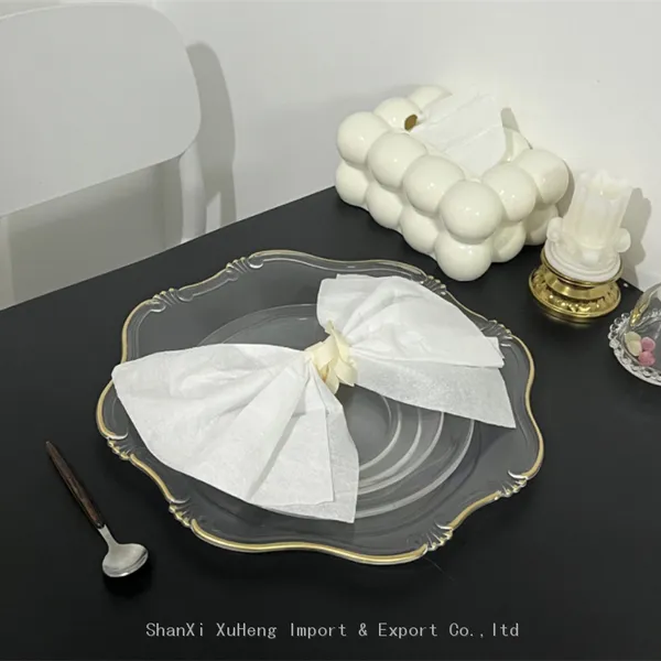Wholesale Gold Rim Clear Charger Plates Wedding Party Plastic Table Dishes And Plates photo-2