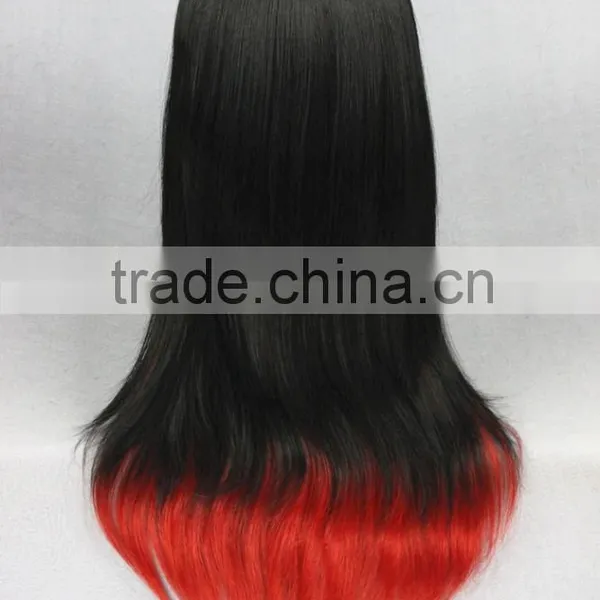 Cheap 60CM Medium Black Red Lolita Fancy Women Synthetic Hair Cosplay Wig photo-4