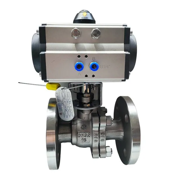 Shanghai Hugong, Liangong Valves, Zhonghe Sufa Q641f-16p Stainless Steel Flange Pneumatic Ball Valve photo-5