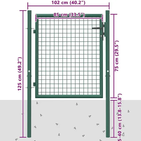 3D Mesh Fencing Round Tube Garden Gate With Individual Lock Set Packaging photo-3