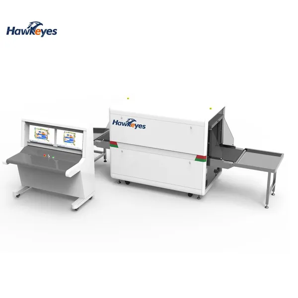 Hawkeyes 6550Dmv Factory X Ray Luggage Security Screening Equipment 660*510 Tunnel Dual Energy 3 View X Ray Security Scanner