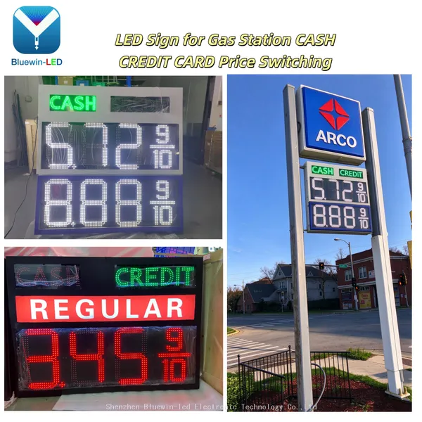 Real Time Price Update Wireless LED Gas Station Price Sign Digital Fuel Price Signs