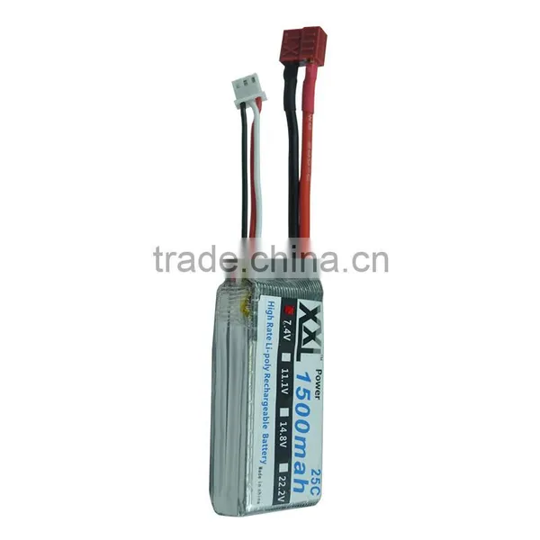 XXL Power 25C MAX 30C 2s Lipo Battery 7.4V 1500MAH AKKU Car Helicopter Quadcopter Battery Pack photo-3