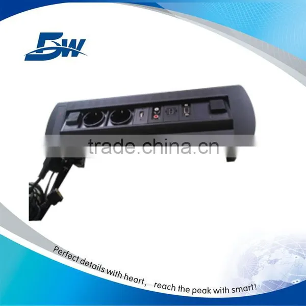 BW-T66 Motorized Rotating Hidden Tabletop Socket Outlet With HDMI/Flip Up Desktop Media Panel/Office Furniture Power Socket Quality Choice