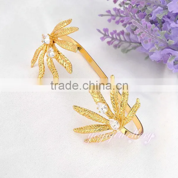 Fashion Jewelry Gold Chain Ladies Design Hand Palm Bracelet With Diamond photo-5